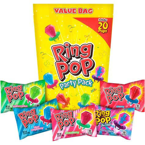 Buy Ring Pop Individually Wrapped Bulk 20 Count Lollipop Valentine's ...