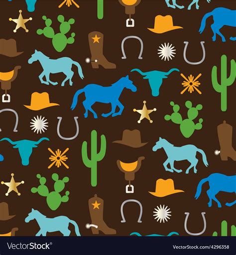 Cowboy pattern Royalty Free Vector Image - VectorStock