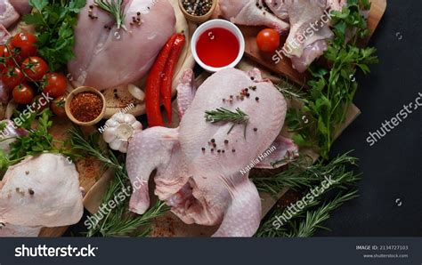 Different Types Fresh Chicken Meat Whole Stock Photo 2134727103 ...