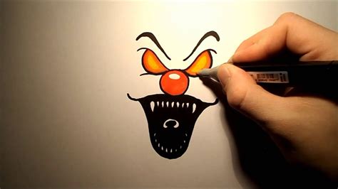 How to draw an Evil Clown (Easy) - YouTube