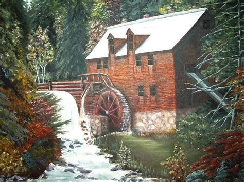 The Old Mill Painting by Diane Daigle