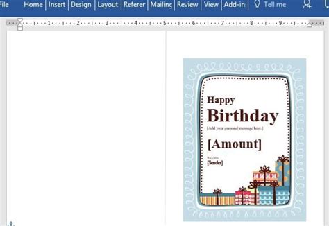 Birthday Gift Certificate Card Template For Word