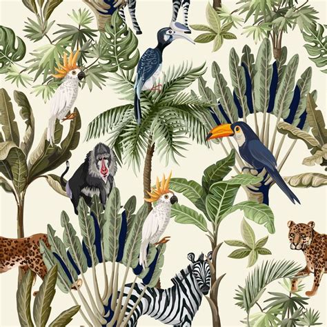 Vintage Safari Animals Wallpaper | Jungle wallpaper, Animal wallpaper ...