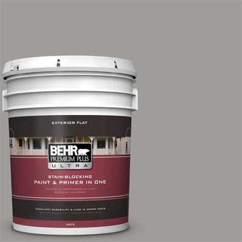 BEHR Premium Plus Ultra 5-gal. #BNC-17 Casual Gray Flat Exterior Paint ...