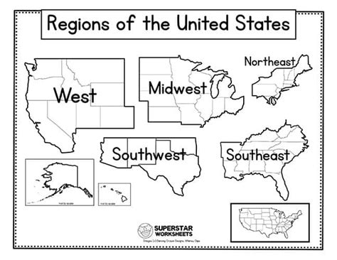 Free Printable Us Regions Worksheets - Printable Blank World