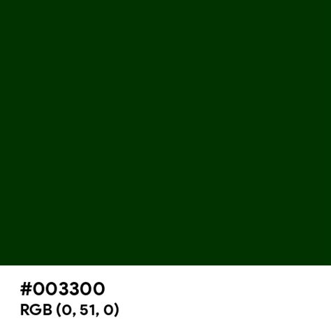 Dark Green (Traditional) color hex code is #003300