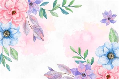 Free Vector | Watercolor flowers background in pastel colors ...