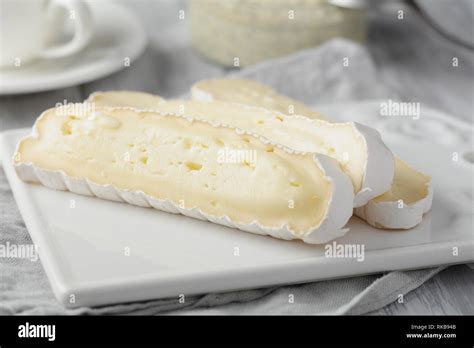 Healthy breakfast with brie cheese and chia seeds pudding Stock Photo ...