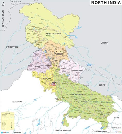 Northern India Detailed Map - 2020 Edition (36"W X 39.4"H) : Amazon.in ...