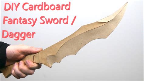 How to make a DIY Cardboard Fantasy Sword / Dagger - YouTube