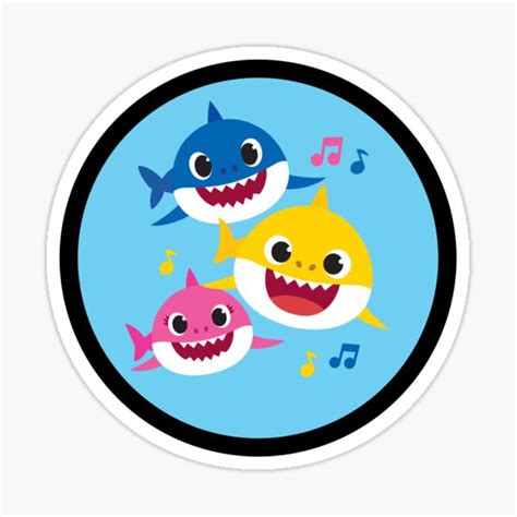 "A Shark Family With Baby (on Pink)" Sticker for Sale by epinkb | Redbubble