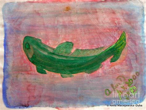 Green Fish Painting by Anna Folkartanna Maciejewska-Dyba - Fine Art America