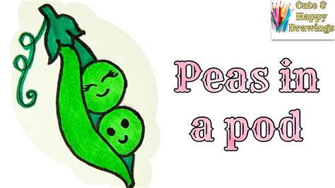 Draw peas in a pod easy | cute peas in a pod drawing - YouTube