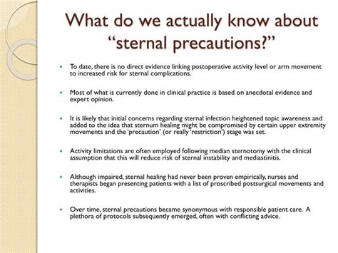 PPT - Sternal Precautions vs. Restrictions: Is It Time For A Change ...