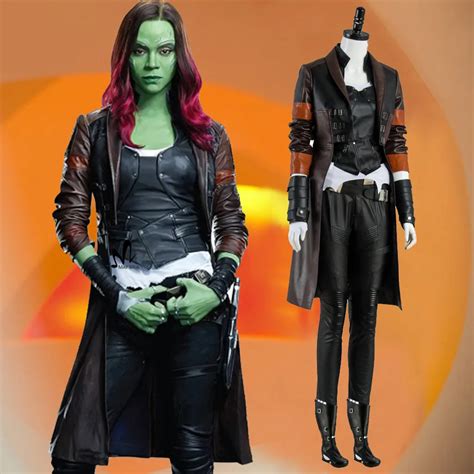 Guardians of the Galaxy 2 Gamora Cosplay Costume Superhero Halloween ...