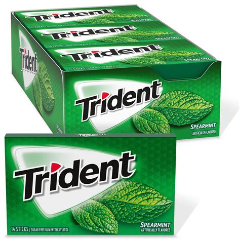 Buy Trident Spearmint Sugar Free Gum, 12 Packs of 14 Pieces (168 Total ...