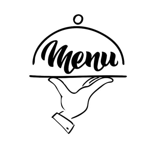 Premium Vector | Menu word hand lettering and tray hand Handmade vector ...