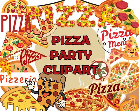 Watercolor Pizza Party Clipart Bundle Cheesy Delicious Fast Food PNG - Etsy