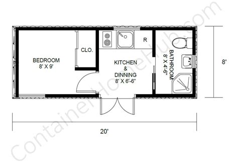 20-foot Shipping Container Home Floor Plans