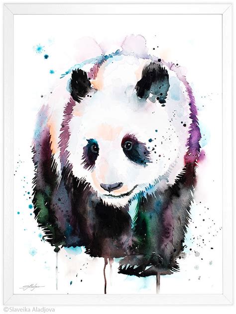 Panda aquarelle impression par Slaveika Aladjova art | Etsy Panda ...