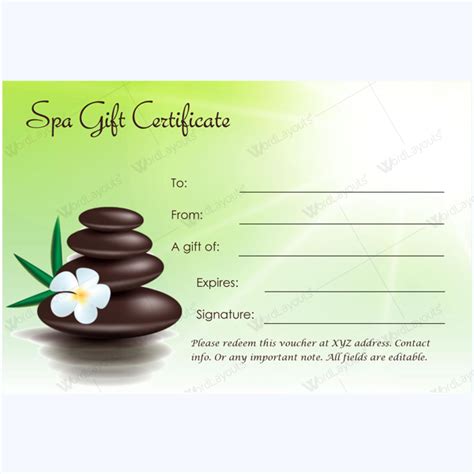 Gift Certificate 22 - Word Layouts | Massage gift certificate, Gift ...