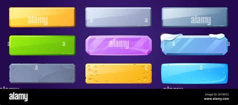 Game ui buttons for app interface, cartoon menu plaques or banners ...