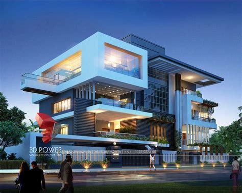 3D Exterior Design Rendering Of Modern House - Picture gallery 1