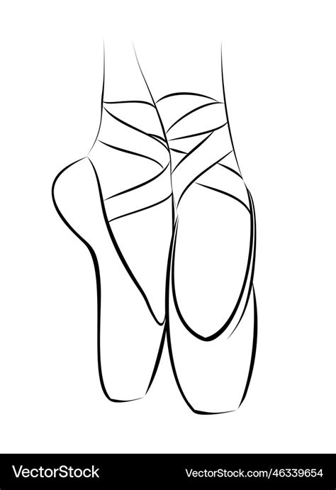 Sketch ballet pointe shoes Royalty Free Vector Image