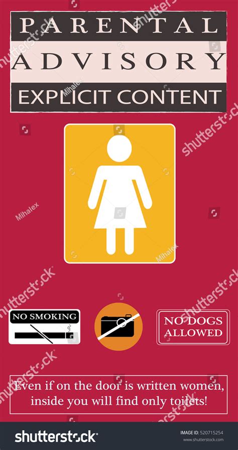 Women Toilet Door Sign Funny Interesting Stock Vector (Royalty Free ...