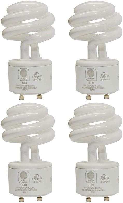 SleekLighting - 13Watt GU24 Base 2 prong light bulbs-120v 60Hz - Mini ...