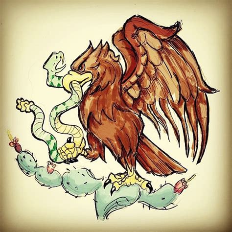 Mexican Flag Eagle Drawing at GetDrawings | Free download