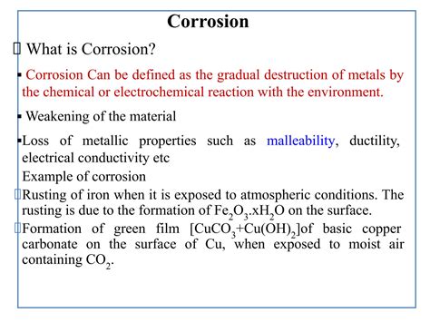 SOLUTION: Engineering chemistry corrosion types factors mechanism pptx ...