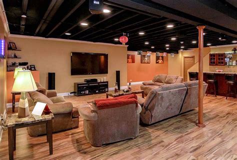 A look at various options for finishing a basement ceiling, with ...