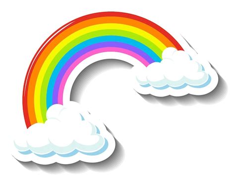 Free Vector | Rainbow with clouds sticker