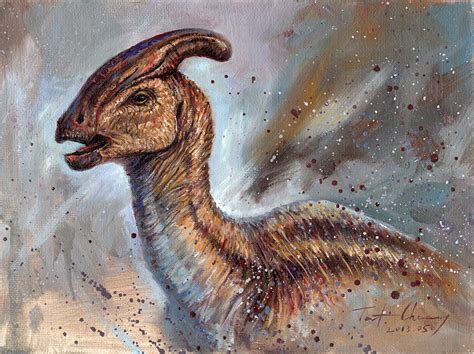 Wallpaper Dinosaurs Parasaurolophus Animals Painting Art Ancient