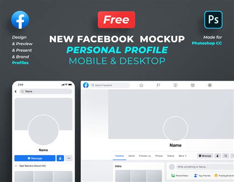 Free Facebook Profile Mockup 2020 - Photoshop Template :: Behance