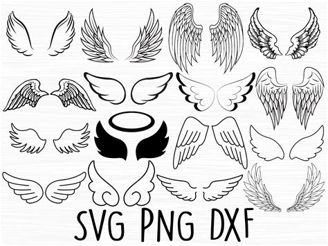 Angel Clipart Celestial Clipart SVG Vector Line Art Wings Silhouette ...