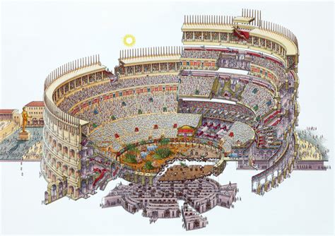 Exploded view of the Colosseum Roman Architecture, Architecture ...