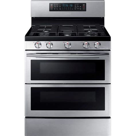 Samsung 30 in. 5.8 cu. ft. Double Oven Gas Range with Self-Cleaning ...