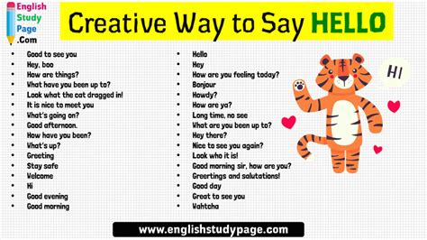 32 Creative Way to Say HELLO in English - English Study Page