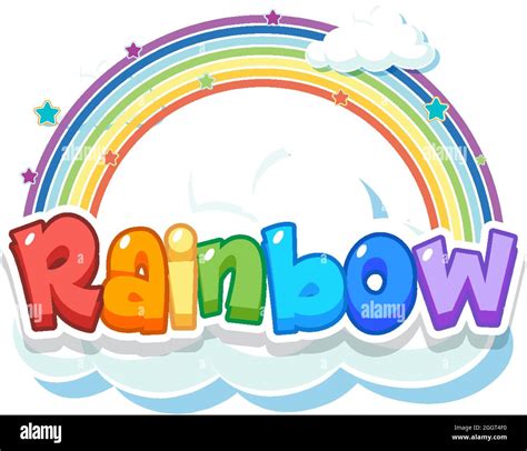 Rainbow word logo on the cloud illustration Stock Vector Image & Art ...