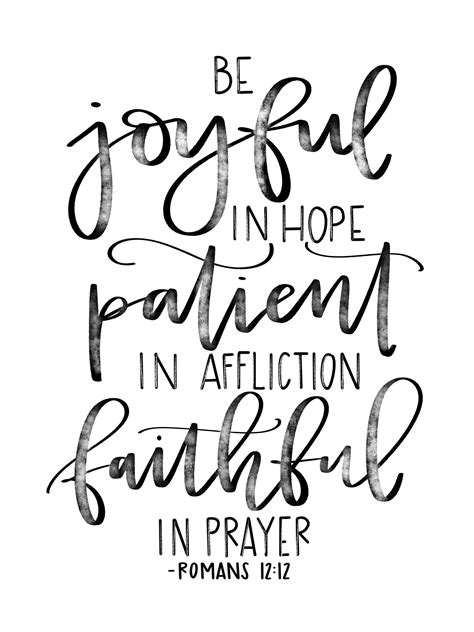 Be Joyful in Hope, Patient in Affliction, Faithful in Prayer Romans 12: ...