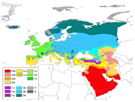 Köppen-Geiger climate type map of Europe. | Download Scientific Diagram