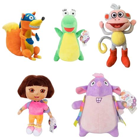 Dora the Explorer 5 Pc Plush Set 12” Boots Swiper Isa Tico Squirrel ...