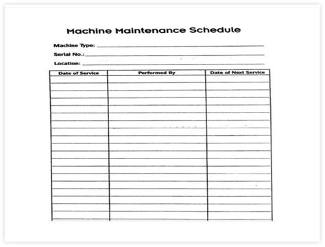 10+ Best Machine Maintenance Schedule Template (PDF WORD EXCEL ...