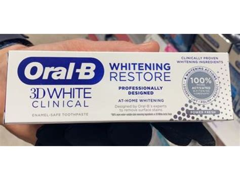 Oral-B 3D White Clinical Whitening Restore Toothpaste, Power Fresh, 70 ...