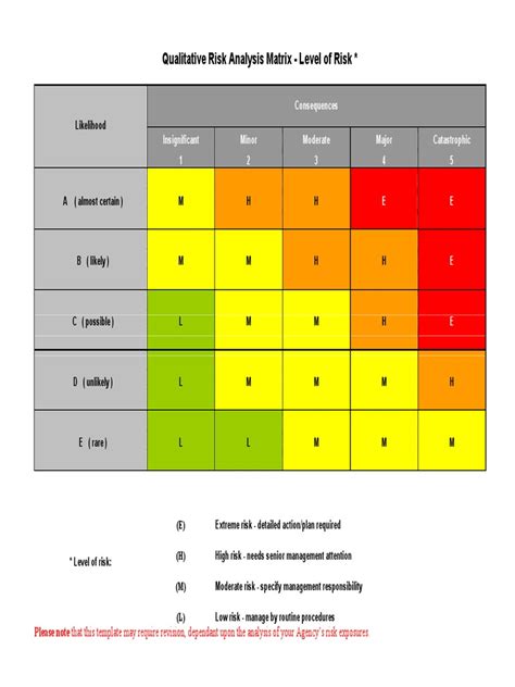 Qualitative Risk Analysis Matrix - Level of Risk