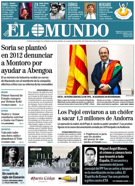 Newspaper El Mundo (Spain). Newspapers in Spain. Today's press covers ...