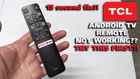 TCL Android TV Remote Not Working?? Try This First!! 15 Sec Fix!! - YouTube