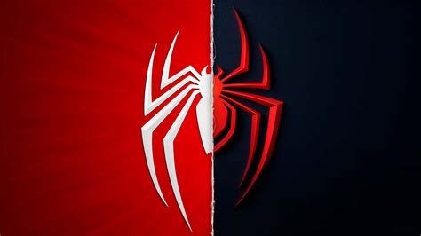 Download Spider Man Ps4 Logo Black And Red Background Wallpaper ...